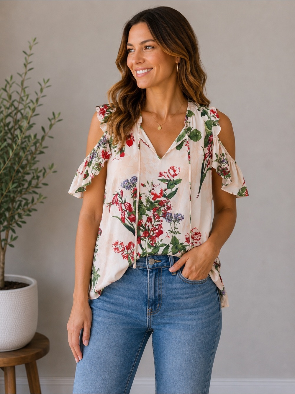 Curve Appeal Cold Shoulder Top Medium NWT
